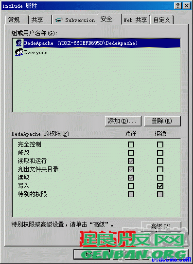 DedeCMS(织梦)服务器网站目录安全设置经验分享(图5)