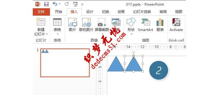 如何使用PPT快速绘制三角形背景效果(图2)