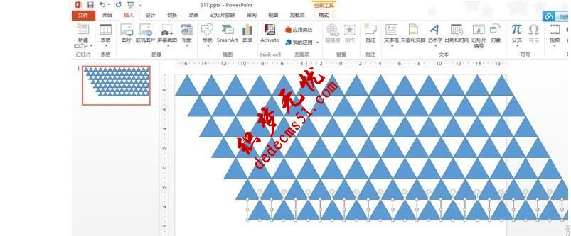 如何使用PPT快速绘制三角形背景效果(图4)