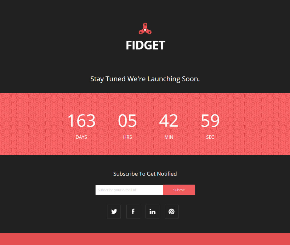 Fidget网站上线倒计时响应式模板(图1)
