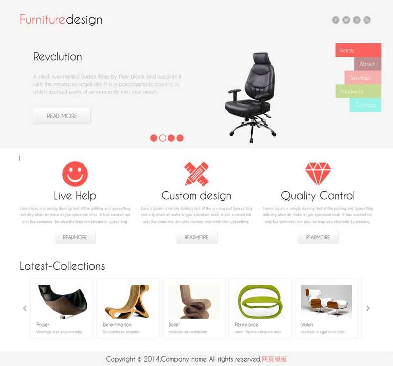 简单个性家具椅子公司网站模板html下载(图1)