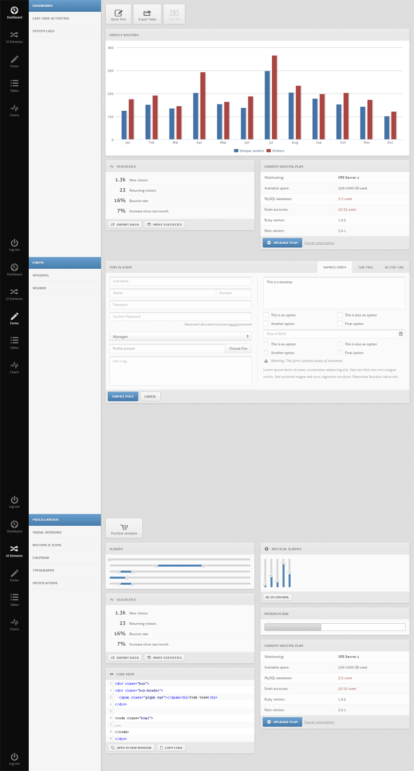 jquery ui后台框架制作后台界面灰色的后台管理网站cms后台模板下载