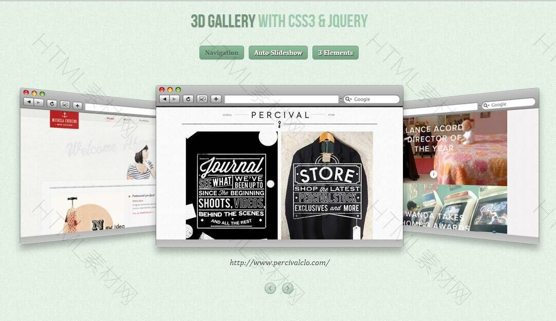 CSS3和jQuery制作的3D焦点广告(图1)