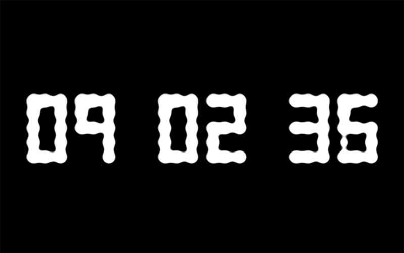 粘液状数字时钟特效