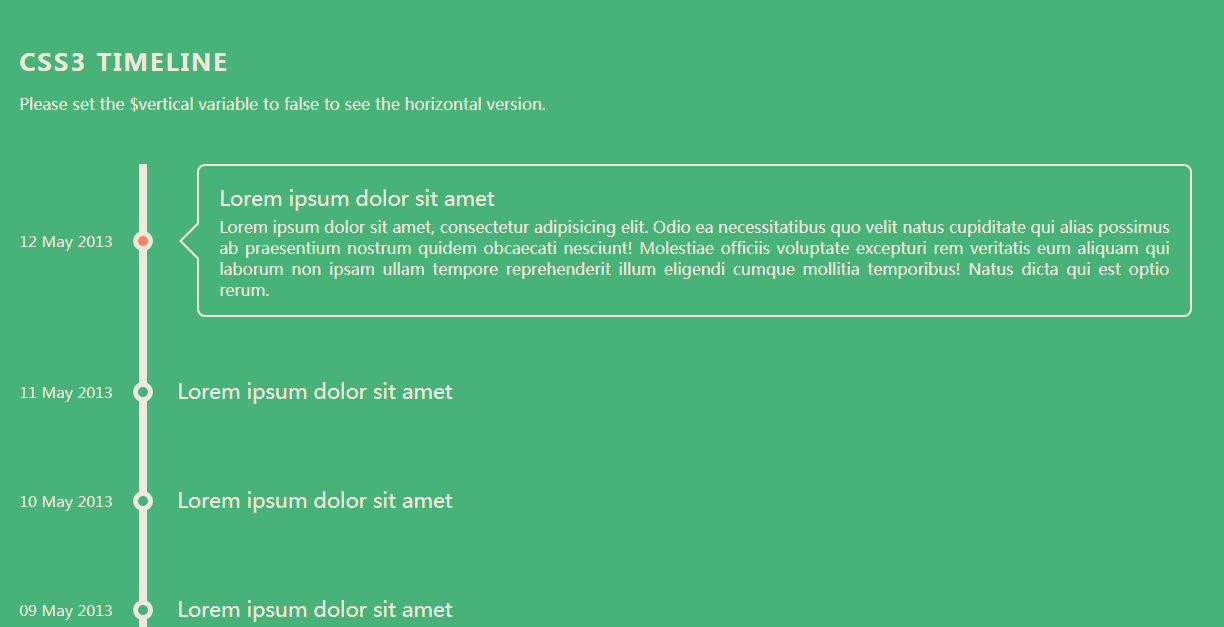 CSS3的企业发展大事记垂直时间轴代码