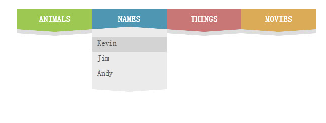 多重颜色CSS3弹性导航下拉菜单代码