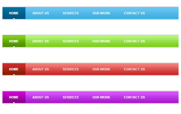 4种彩色渐变的div css导航条样式（附PSD文件）(图1)