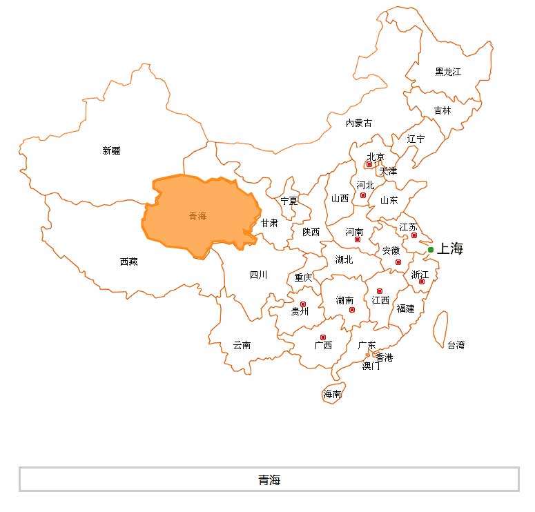 jQuery中国地图选中城市高亮显示代码(图1)