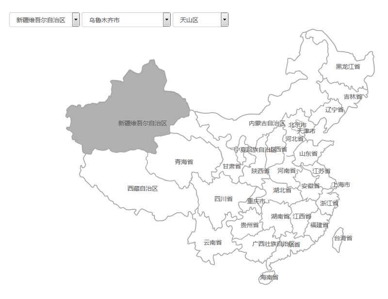 jquery中国省份地图选择高亮显示代码(图1)