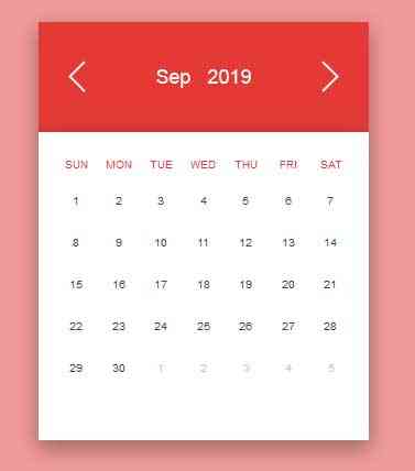 html5 css3简洁的日历表代码(图1)