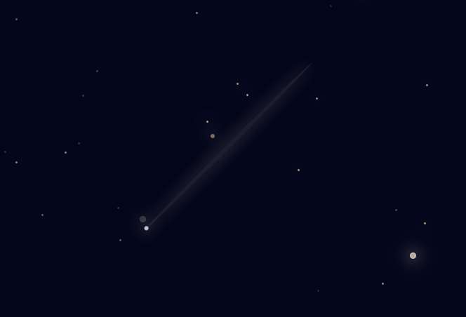 html5夜空中流星划过背景动画特效(图1)