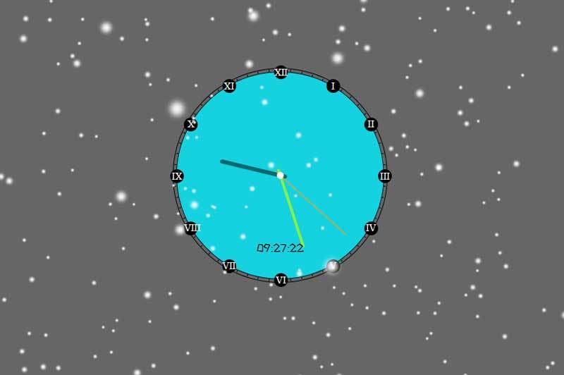 html5 css3圆形时钟雪花背景特效(图1)