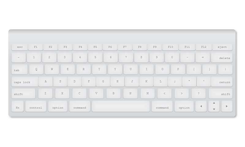 css3绘制mac电脑键盘样式代码(图1)