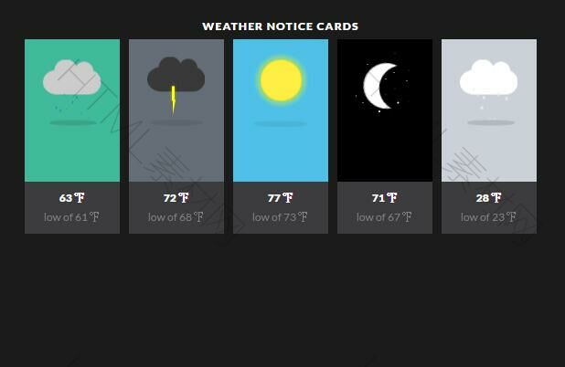 纯CSS3扁平风格天气预报卡片动画特效(图1)