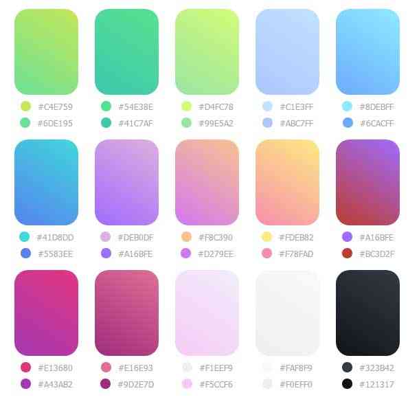 css3渐变色板配色代码(图1)
