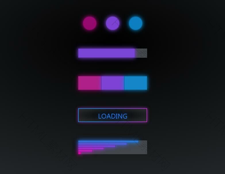 纯CSS3霓虹灯风格Loading进度条特效(图1)