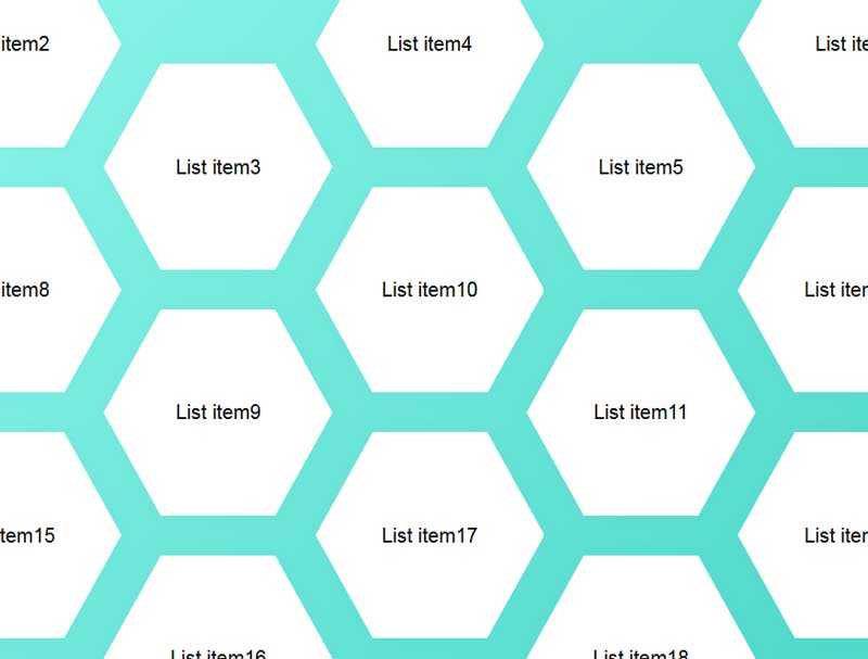 css3蜂巢网格六边形布局(图1)