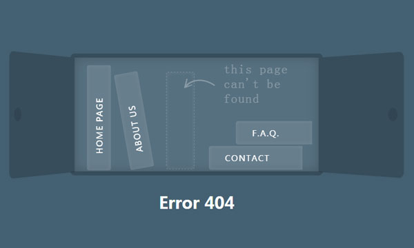 纯CSS3超酷书架样式404页面动画特效(图1)