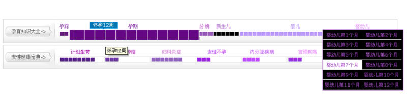 原生js代码制作医院女性妇科病导航栏目条鼠标经过滑动显示效果(图1)