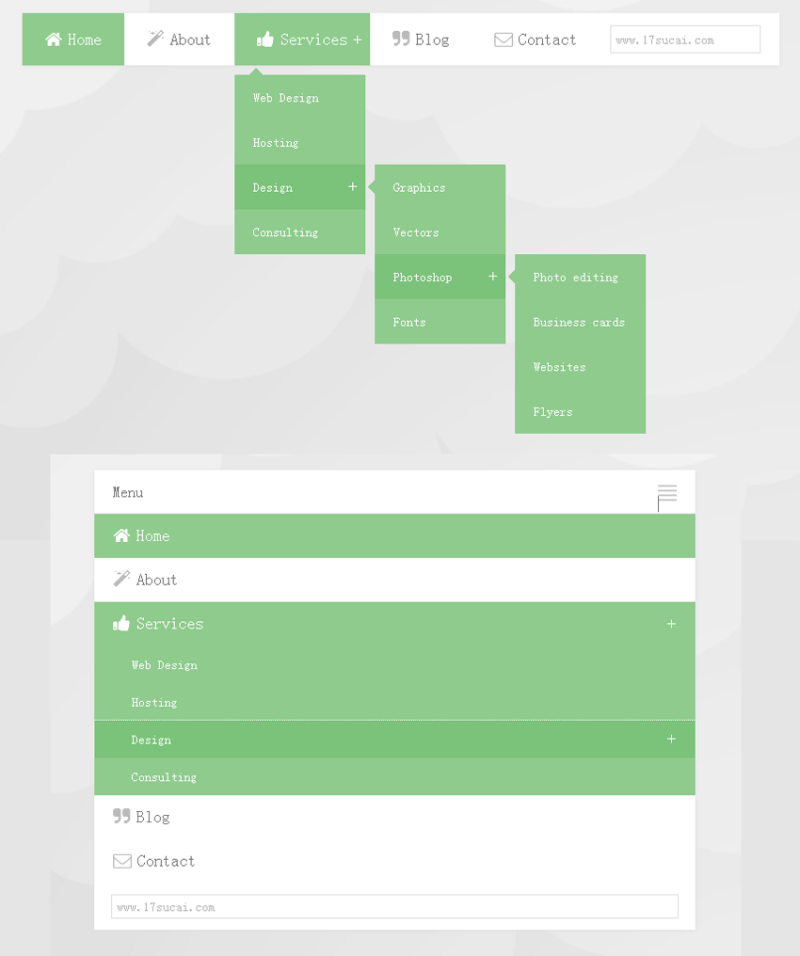 jquery css3响应式布局制作多级响应式下拉菜单代码(图1)