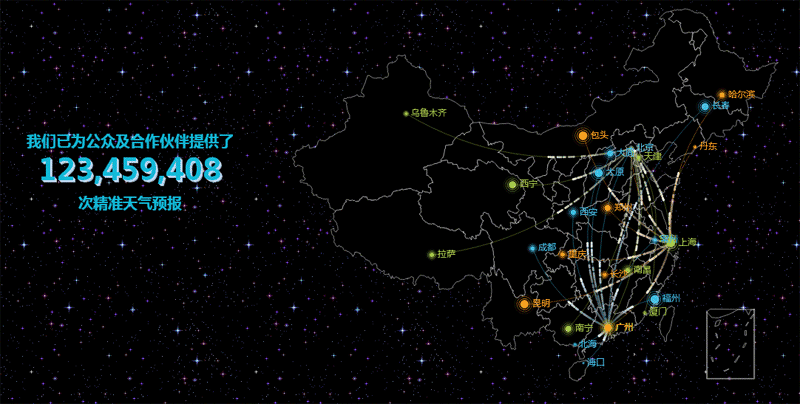 html5天气预报中国地图图表动画效果(图1)