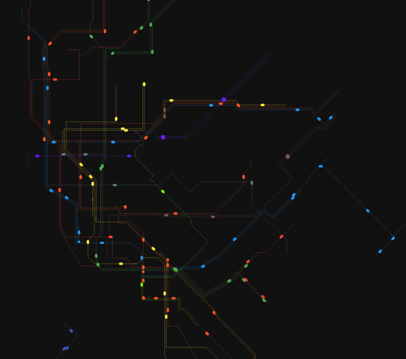 html5 svg科技感十足的地铁线路图动画特效(图1)