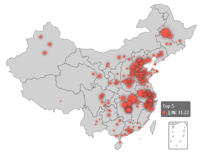 echarts中国地图热门城市分布代码(图1)