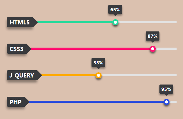 纯css3个人技能进度条动画样式(图1)